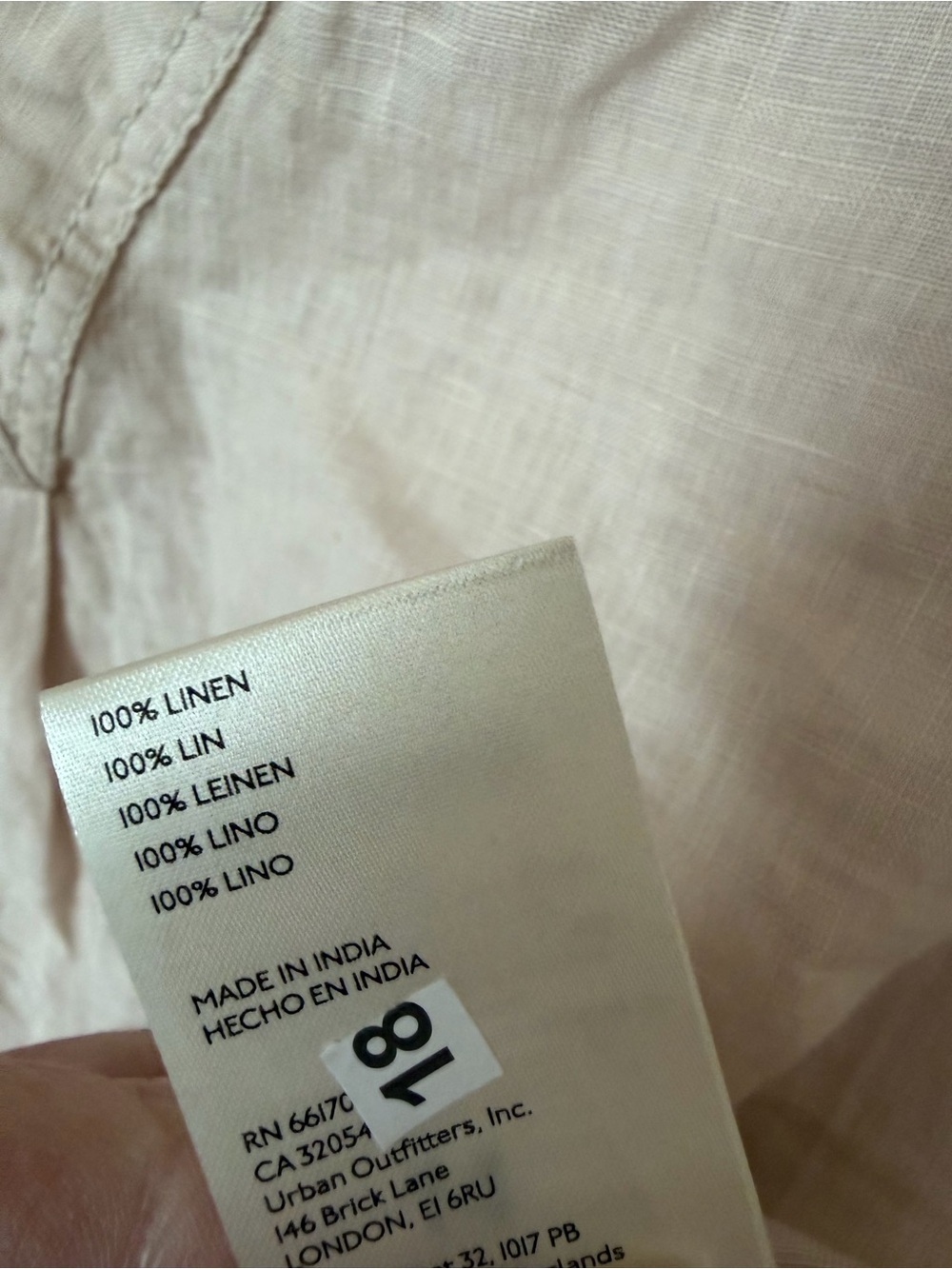 Anthropologie Pilcro Pale Pink/Cream Linen V-Neck Short Sleeve Top Linen Small - Picture 6 of 7